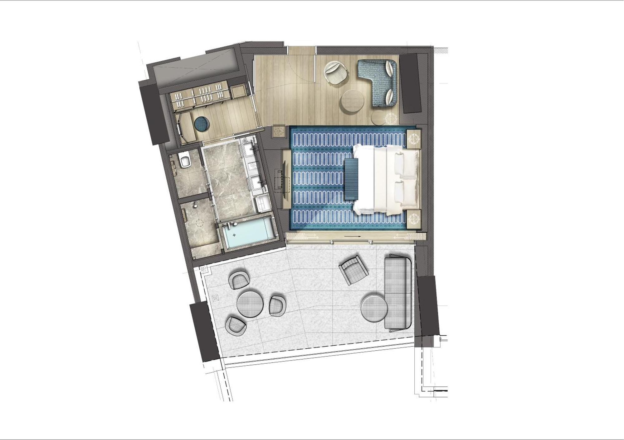 City Of Dreams Mediterranean - Integrated Resort, Casino & Entertainment Лімасол Номер фото Floorplan of a typical apartment